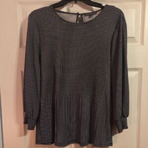 Adrianna Papell Black and White Polka Dot Blouse